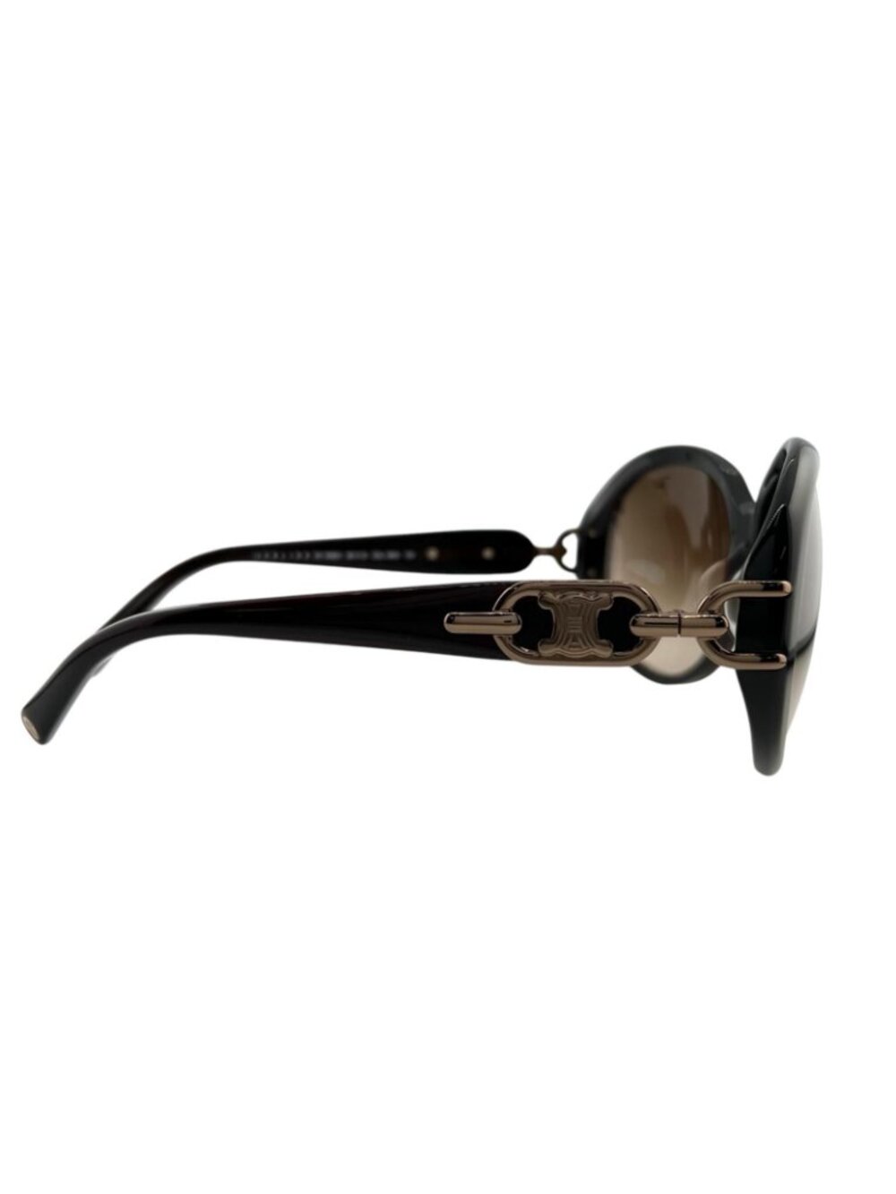Celine Triomphe Acetate Brown Sunglasses Gold Eyewear - Picture 4 of 12